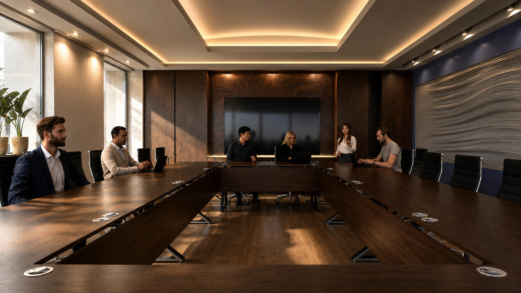 Wave Wall acoustic surface installed in the boardroom